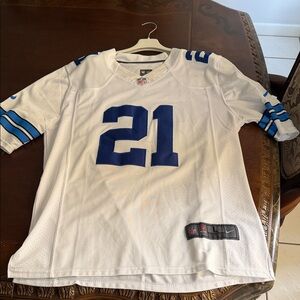 Nike White and Blue Football Jersey